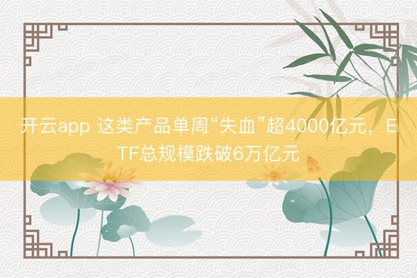 开云app 这类产品单周“失血”超4000亿元，ETF总规模跌破6万亿元