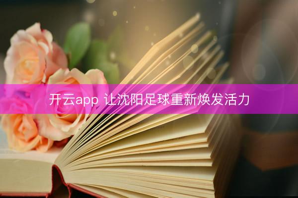 开云app 让沈阳足球重新焕发活力