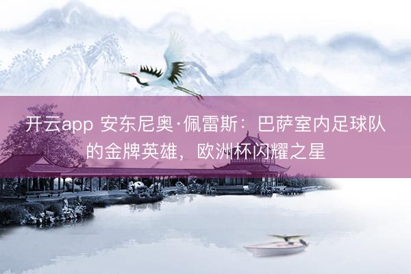 开云app 安东尼奥·佩雷斯：巴萨室内足球队的金牌英雄，欧洲杯闪耀之星