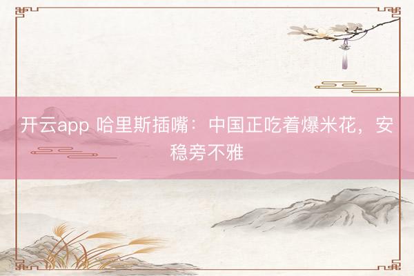 开云app 哈里斯插嘴：中国正吃着爆米花，安稳旁不雅