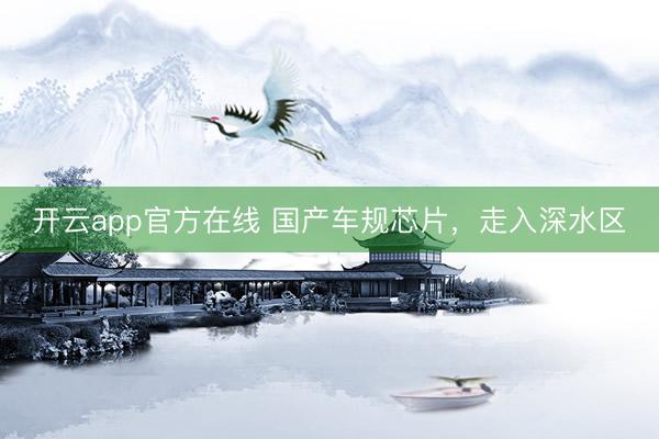 开云app官方在线 国产车规芯片，走入深水区